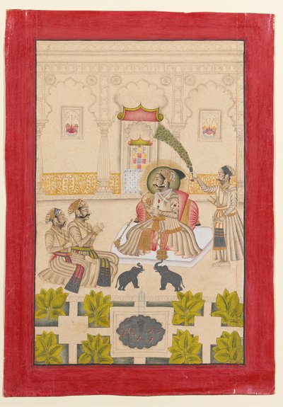 Maharana Amar Singh II mostra due elefanti d